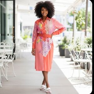 VTG Anne Crimmins for UMI Collections Silk Abstract Geometric Shift Dress 12